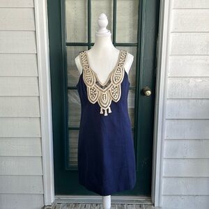Lilly Pulitzer Largo Sleeveless Shift Dress with Gold Appliqué  Size 8